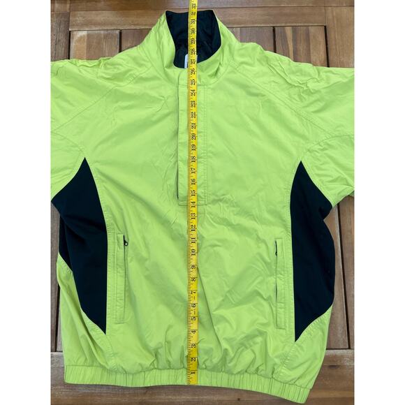 FootJoy Dryjoys Men's Size L Short Sleeve Golf Windbreaker Weather Jacket Yellow - Picture 4 of 5
